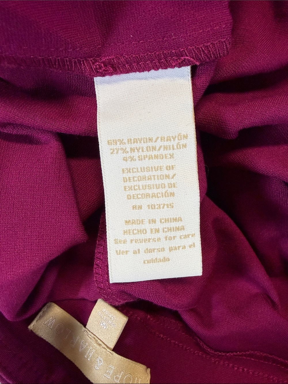 Hope & Harlow Burgundy Dress Pants Chain Waist Stretch Women Size M - Picture 8 of 8